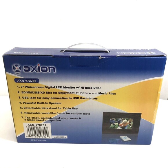 Digital Picture Frame Axion AXN-9702 7" Widescreen LCD Clock Calendar MP3 Alarm - Picture 6 of 7